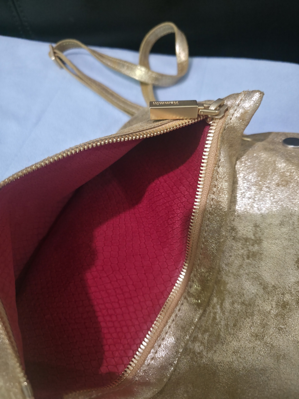 Hammitt Metallic Gold Fold-Over Crossbody - Picture 5 of 7